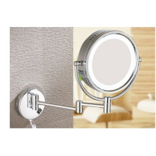 LED Cosmetic European Mirror, Folding Double-Side Mirror, Wall Mounted LED Makeup Bathroom Mirror